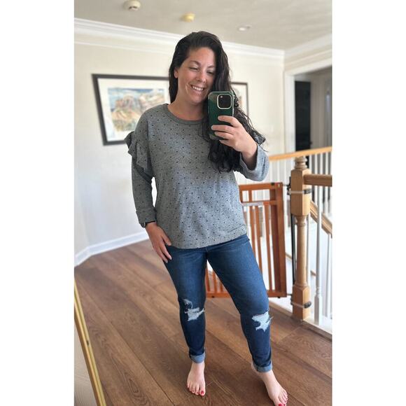 CURRENT/ELLIOTT The Ruffle Sweatshirt Size 2/Medium - Picture 1 of 12